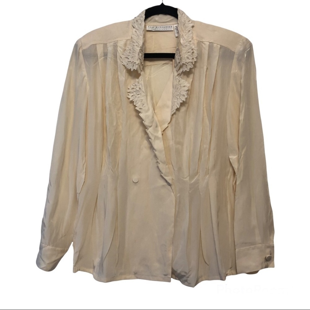 Paul Alexander Vintage Silk Cream Blouse